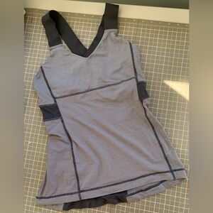 Lululemon grey and white striped tank. Size 6